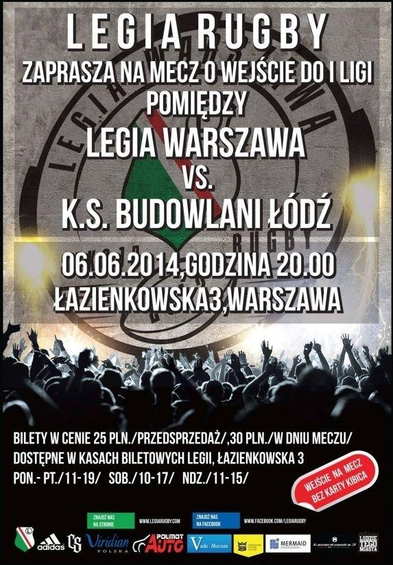 News: Dziś mecz rugby przy Łazienkowskiej