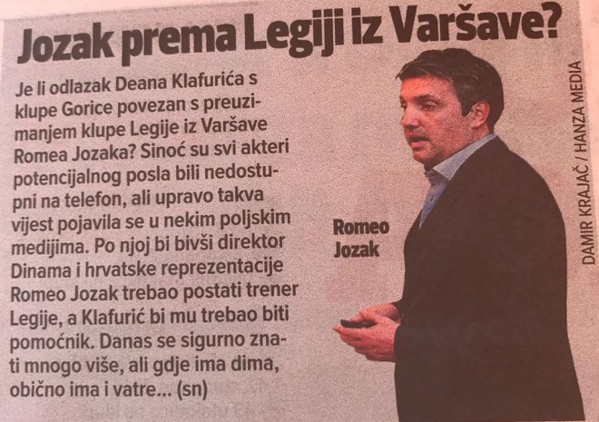 (Akt. 12:36): Romeo Jozak będzie pracował w Legii