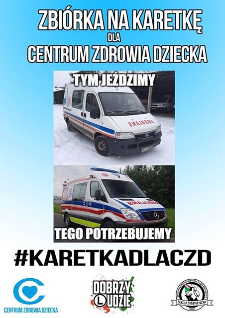 Zbiórka na karetkę dla Centrum Zdrowia Dziecka