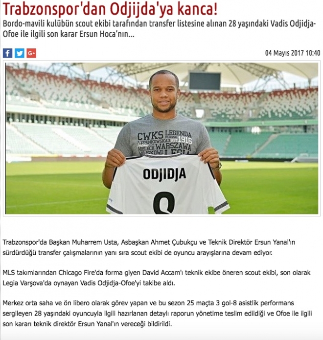 Vadis Odjidja-Ofoe obserwowany przez Trabzonspor?