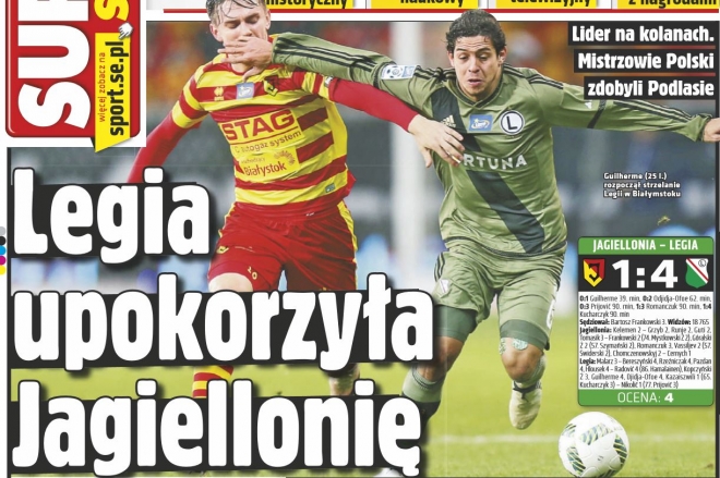 Przegląd prasy: Legia upokorzyła Jagiellonię