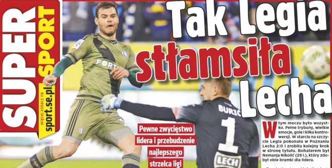 Przegląd prasy: Legia stłamsiła Lecha