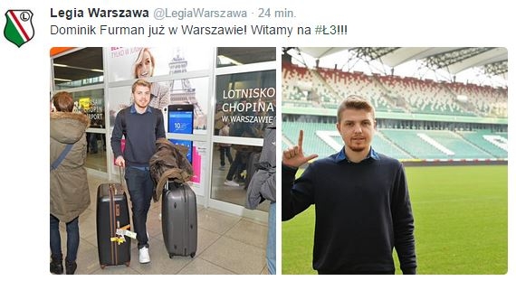 Dominik Furman wypożyczony do Legii