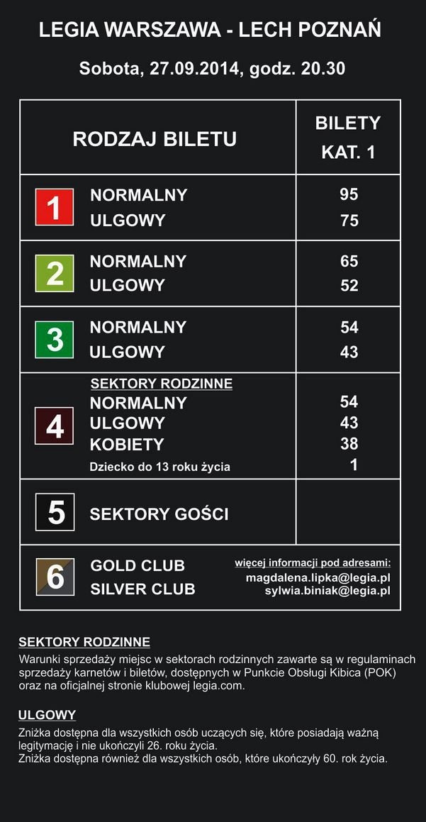 Bilety na mecz z Lechem, przedsprzedaż dla kibiców