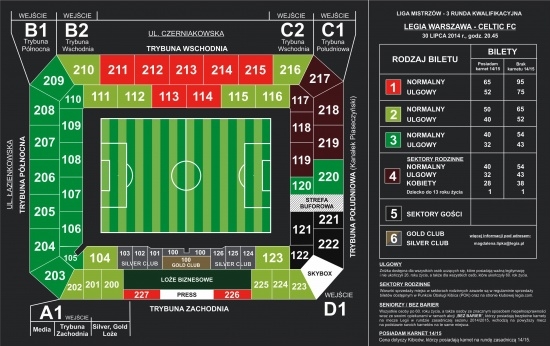 Bilety na Celtic: Żyleta prawie pełna